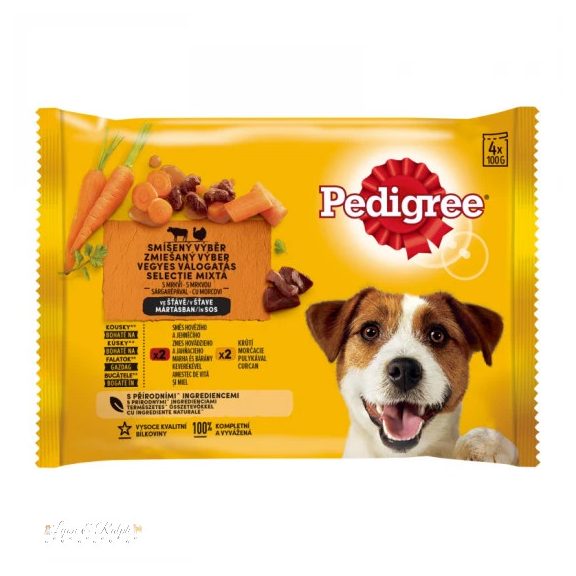 Pedigree alutasak Multipack Adult Marha+Nyúl,Pulyka+Répa 4x100g
