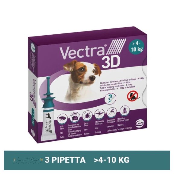 Vectra 3D rácsepegtető oldat kistestű kutyáknak S (4-10kg) 3x