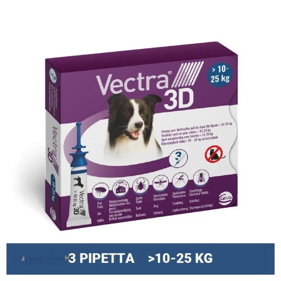 Vectra 3D rácsepegtető oldat közepes testű kutyáknak M (10-25kg) 3x