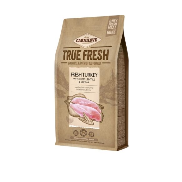 Carnilove True Fresh kutyatáp - Pulyka, vöröslencse és békalencse 1,4kg