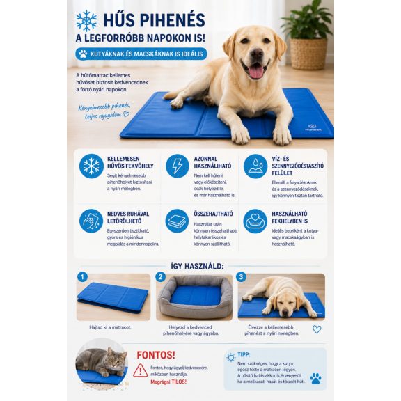 Cool Pet Med hűsítő matrac kutyáknak 40×50 cm – Hűsítő fekvőhely nyári melegre
