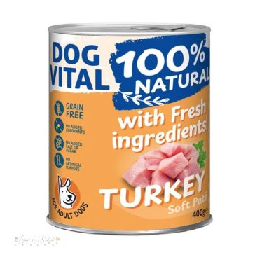   Dog Vital konzerv 100% Natural Soft Paté Turkey - pulyka 400g