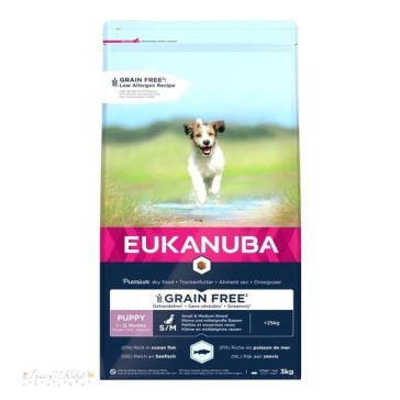   Eukanuba Puppy & Junior Grain Free Small & Medium Ocean Fisch 3kg