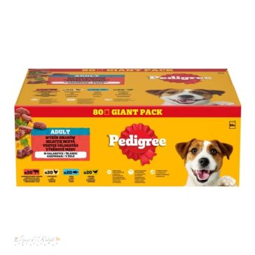   Pedigree alutasakos eledel felnőtt kutyák számára, zselés válogatás 80*100g