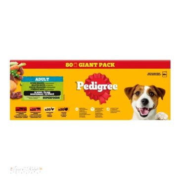   Pedigree alutasakos eledel felnőtt kutyák számára, szószos válogatás 80*100g