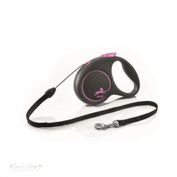   Flexi Black Design zsinóros automata póráz S 5m 12kg-ig pink