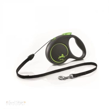   Flexi Black Design zsinóros automata póráz S 5m 12kg-ig zöld