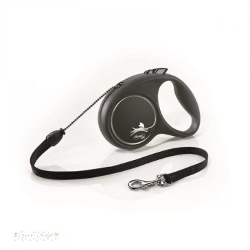   Flexi Black Design zsinóros automata póráz M 5m 20kg-ig ezüst
