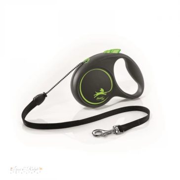   Flexi Black Design zsinóros automata póráz M 5m 20kg-ig zöld