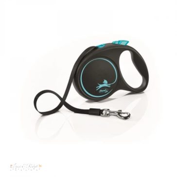   Flexi Black Design szalagos automata póráz M 5m 25kg-ig kék