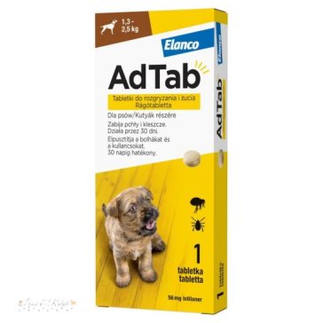 AdTab 56mg rágótabletta kutyák részére (1,3-2,5 kg)