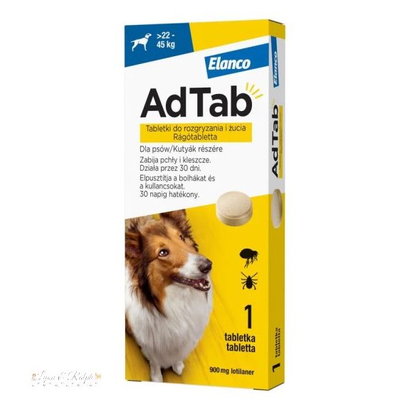 AdTab rágótabletta óriás testű kutyáknak (>22-45 kg) 900mg