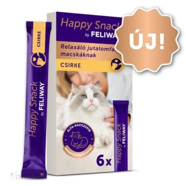   Happy Snack by Feliway csirke, krémes, relaxáló jutalomfalat macskáknak 6 db