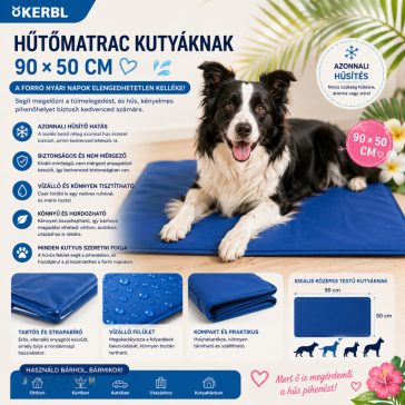   Kerbl hűtőmatrac kutyáknak 90×50 cm – Hűs pihenés a legmelegebb nyári napokon! ️