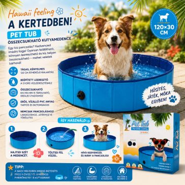 Pet Tub összecsukható kutyamedence 120 × 30 cm 