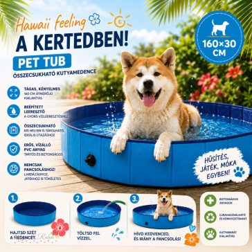 Pet Tub összecsukható kutyamedence 160 × 30 cm ️