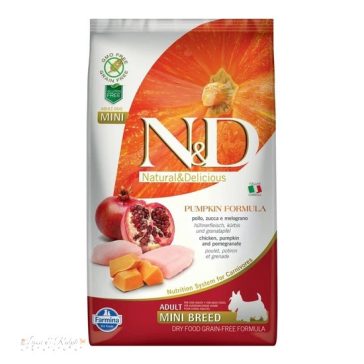   N&D Dog Grain Free csirke & gránátalma sütőtökkel adult mini 800g
