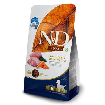   N&D Brown Dog bárány, spirulina & sárgarépa adult mini 2kg