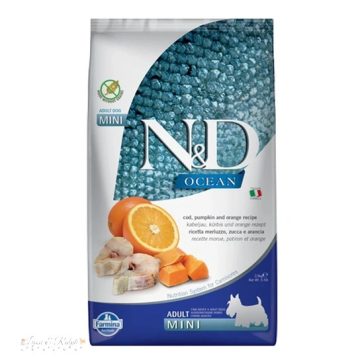   N&D Dog Ocean tőkehal, sütőtök & narancs adult mini 2,5kg