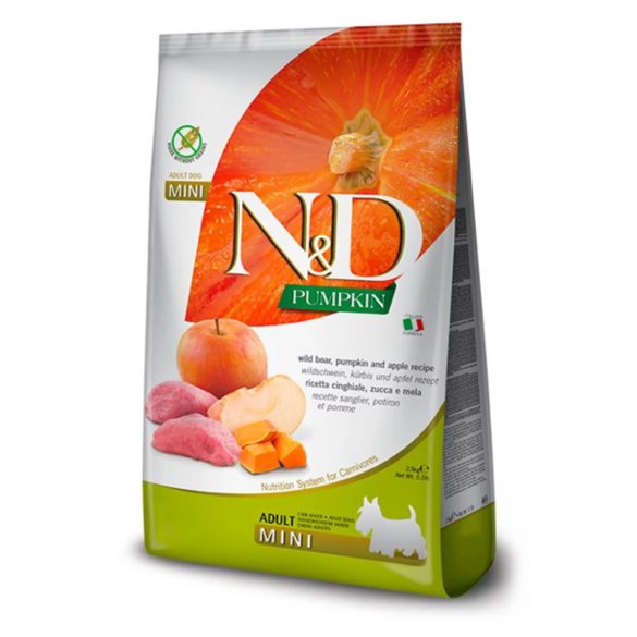 N&D Dog Grain Free vaddisznó & alma sütőtökkel adult mini 7kg