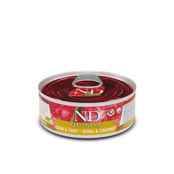 N&D Cat Skin & Coat Fürj & Kókusz konzerv 70g