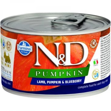   N&D Pumpkin Dog konzerv bárány & áfonya sütőtökkel adult mini 140g