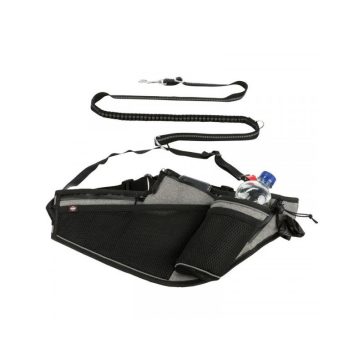   Trixie Futópóráz övvel - Öv: 70-130cm/23cm, póráz: 1,15-1,50m/20mm szürke