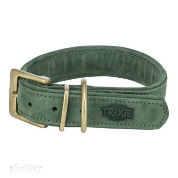   Trixie Nyakörv Pure bőr S–M: 31–37 cm / 30 mm, zsályazöld
