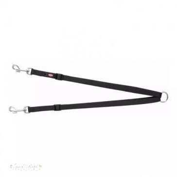   Trixie Premium póráz kettős vezetővel XS–M 40–70 cm/15mm fekete