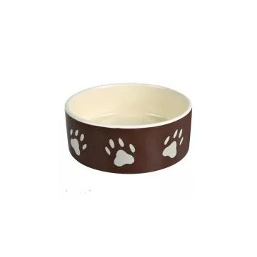   Trixie kerámia tál tappancs mintával 0,8l/16cm barna/krém