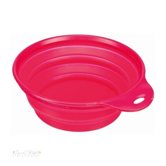 Trixie összecsukható szilikon tál utazáshoz tömör peremmel 0,5l/14cm