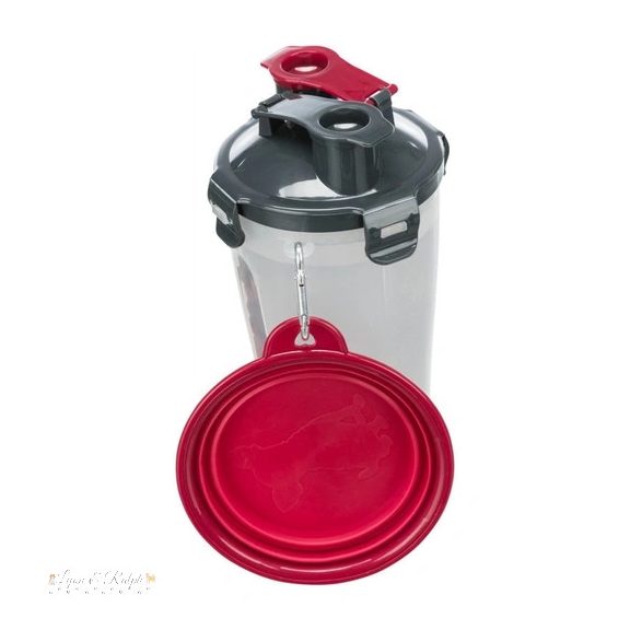 Trixie műanyag utazó szett szilikon tállal 2x0,35l/11x23cm