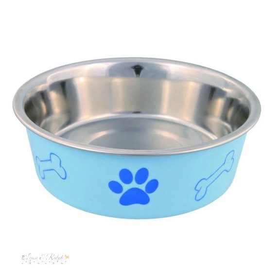 Trixie műanyaggal bevont tappancs mintás fém tál 0,45l/14cm