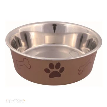   Trixie műanyaggal bevont tappancs mintás fém tál 0,45l/14cm