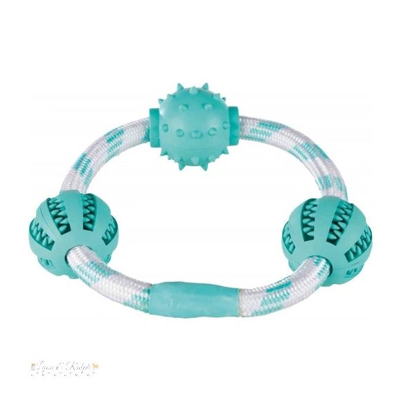 Trixie Játék Denta Fun Gumi Labdák Karikán 20cm/5cm, Menta