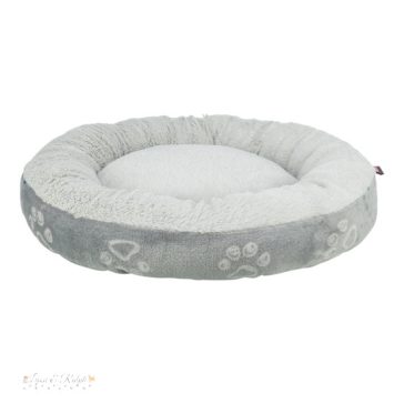 Ágy Jimmy Soft, puha plüss, ovális, 70cm, világosszürke