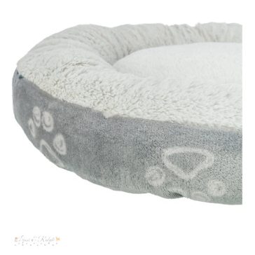 Ágy Jimmy Soft, puha plüss, ovális, 70cm, világosszürke