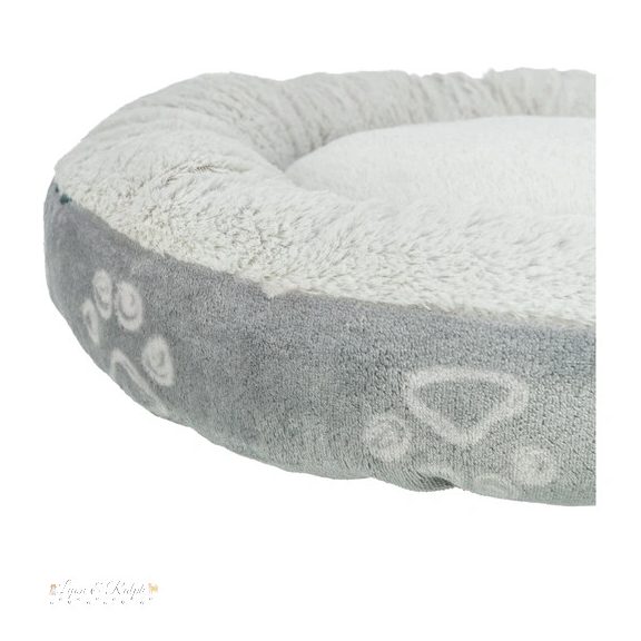 Ágy Jimmy Soft, puha plüss, ovális, 70cm, világosszürke