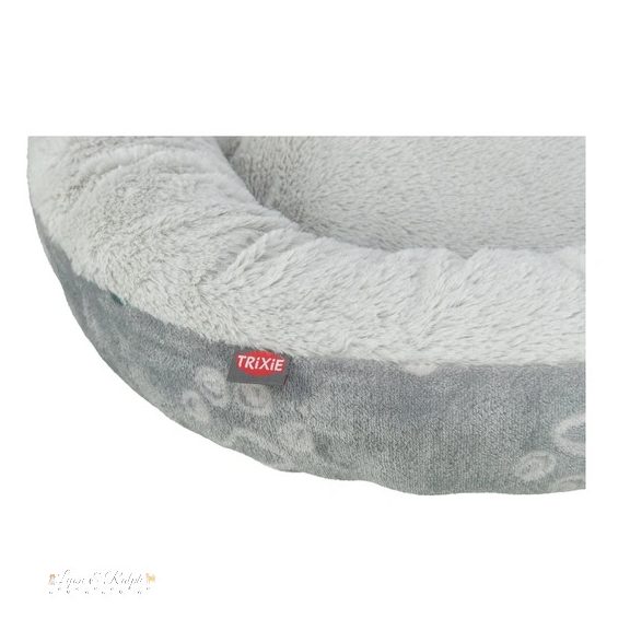 Ágy Jimmy Soft, puha plüss, ovális, 70cm, világosszürke