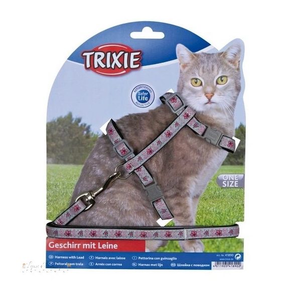 Trixie Hám és Rugalmas Póráz Macskának 39-60cm/10mm, 1m
