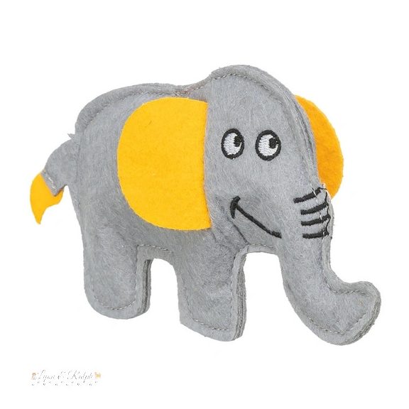 Játék macskának elefánt, filc, catnippel 15cm