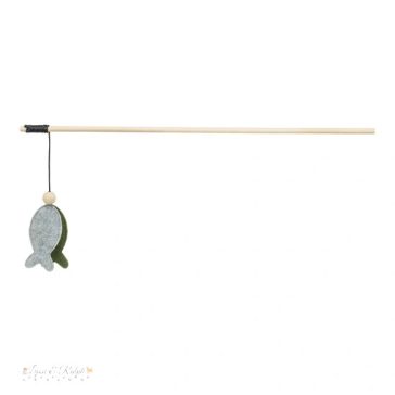 Játék macskápálca hallal, filc, catnippel 48cm