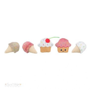   Trixie Játék Fagylalt és Sütemény, Plüss, Macsakmentával, 7cm