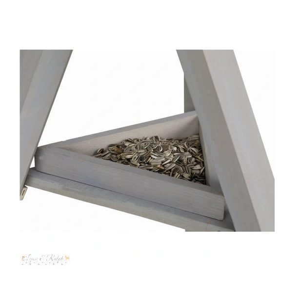 Trixie Kültéri madáretető Fából álló 46x35x46cm/1,35m, Szürke/Fehér