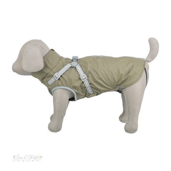 Trixie Esőkabát Ponti hámmal XXS 24cm, olivazöld
