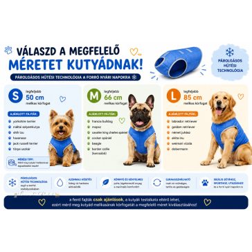 Párolgásos hűtőmellény kutyáknak – M méret